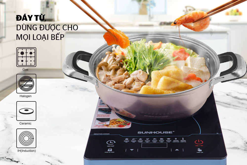 Nồi lẩu inox 1 đáy SUNHOUSE SHL26 001