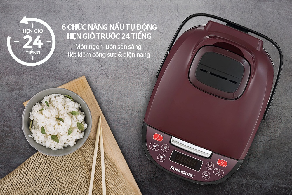 Chế độ hẹn giờ khi nấu, tiện lợi với người dùng bận rộn