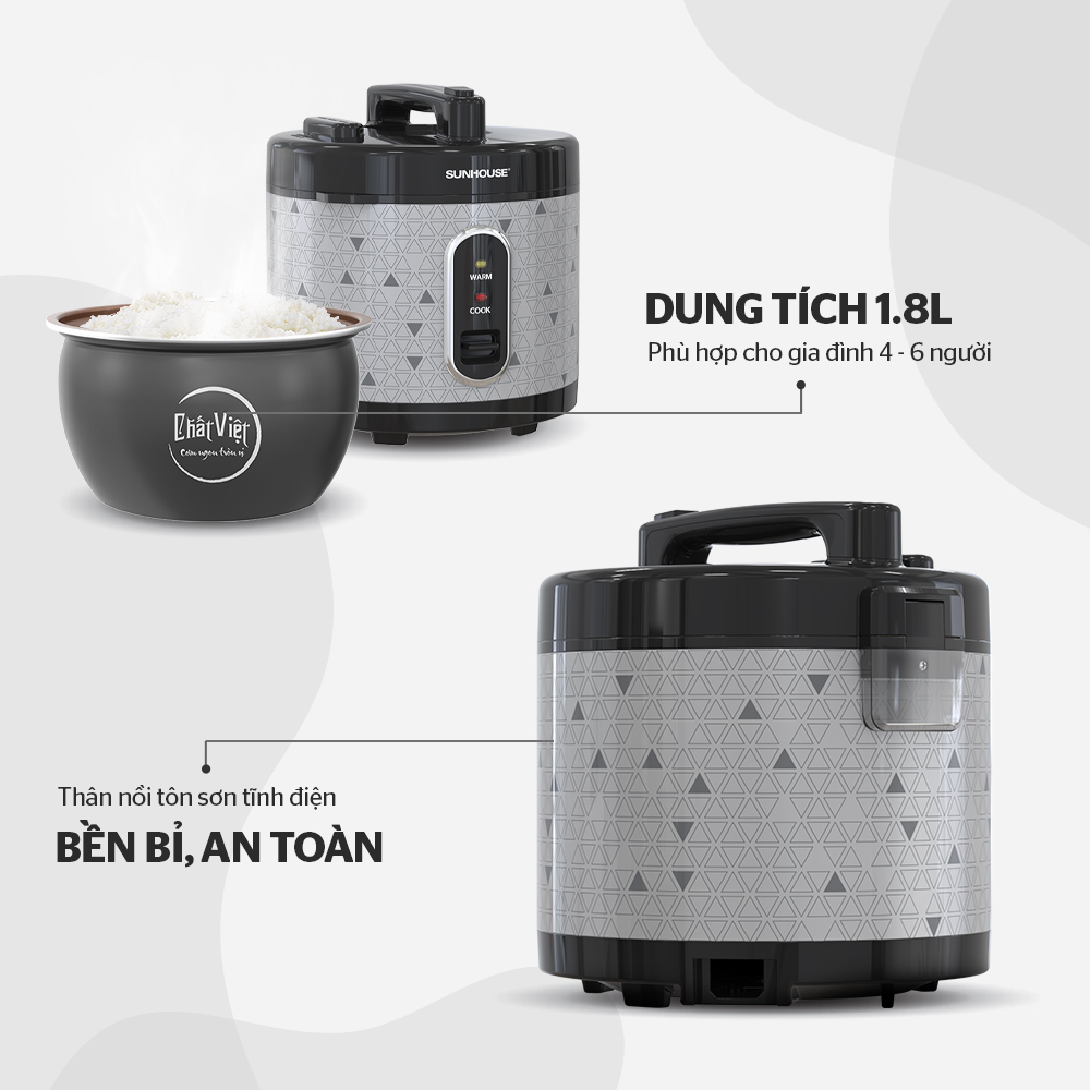 Nồi cơm điện 1.8L SUNHOUSE SHD8630