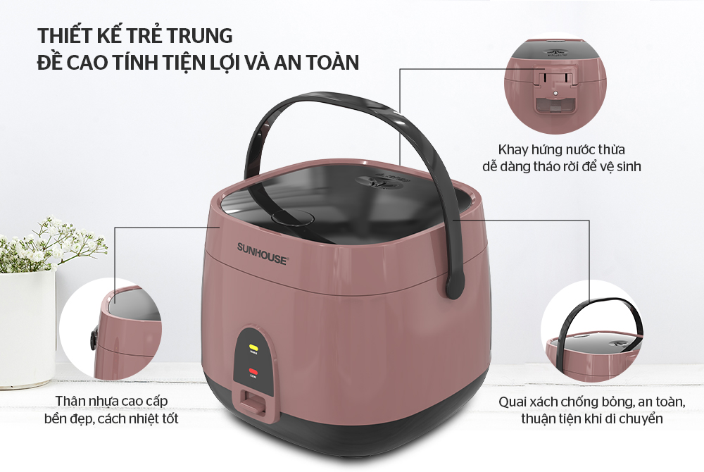Nồi cơm điện 1.8L SUNHOUSE SHD8627