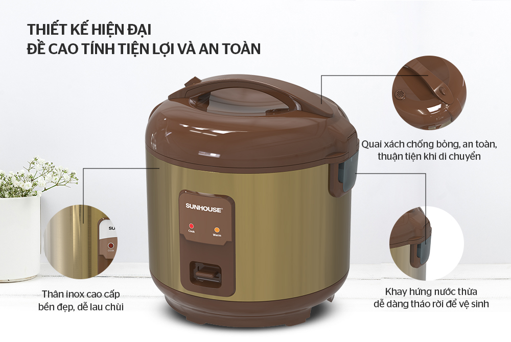 Nồi cơm điện 1.8L SUNHOUSE SHD8623