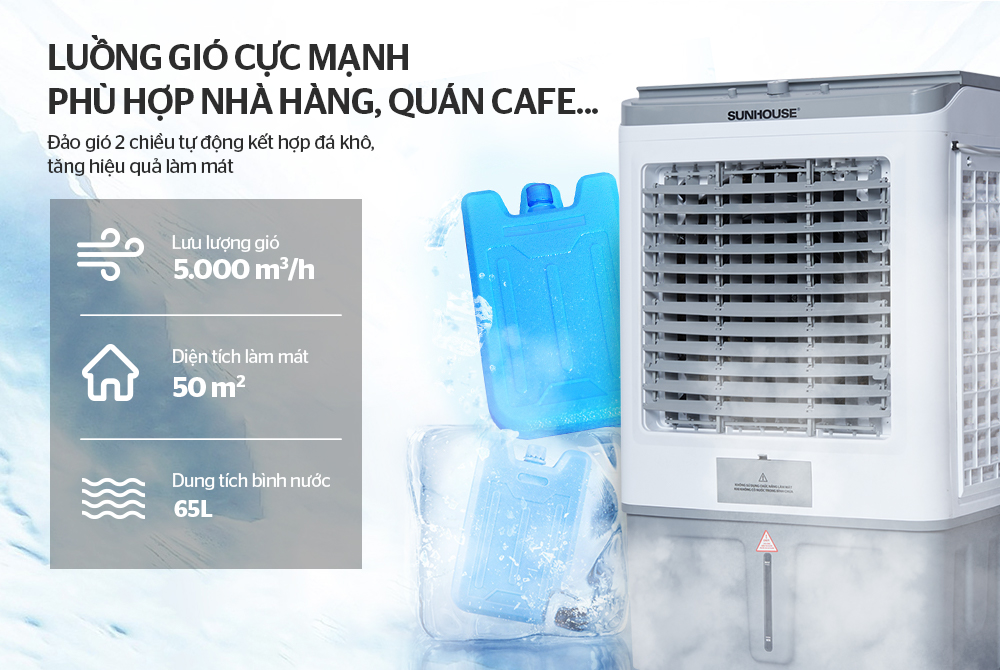 Luồng gió cực mạnh, phù hợp với không gian nhà hàng, quán café…