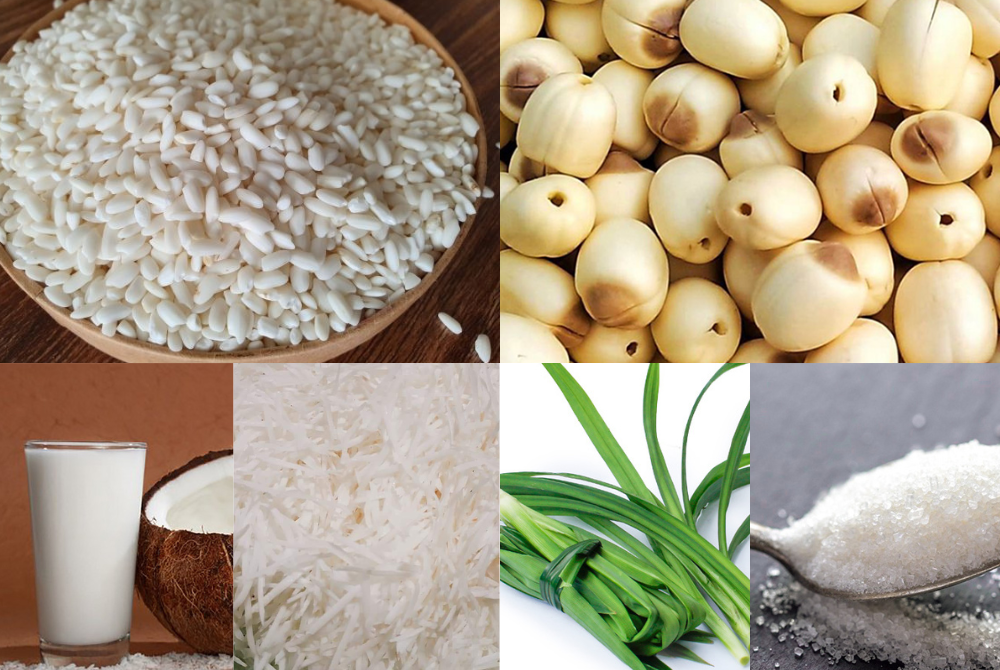 Bạn hãy chuẩn bị đầy đủ nguyên liệu trước khi nấu xôi hạt sen