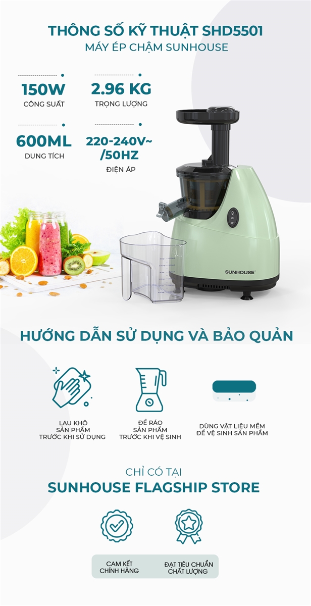 Công suất cực khỏe khi ép trái cây 