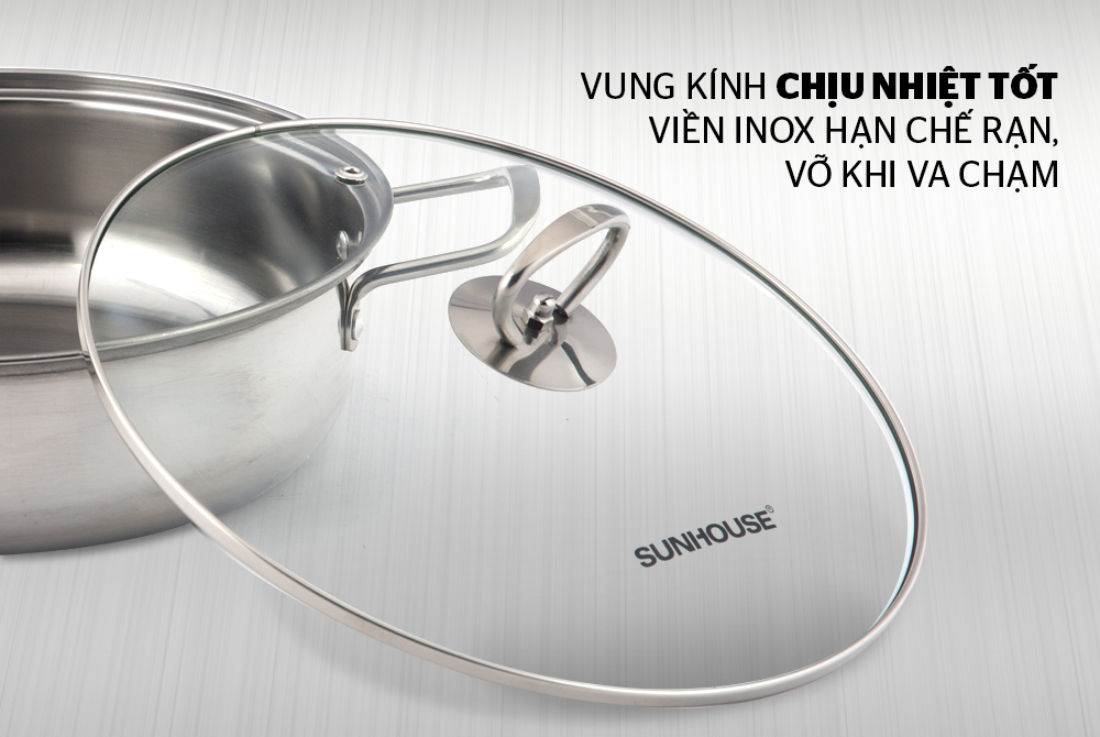 Nồi lẩu inox 1 đáy SUNHOUSE SHL24 002