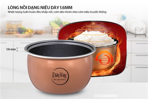 Thiết kế lòng nồi dạng niêu giúp giữ nguyên hương vị nấu nướng của người Việt Nam