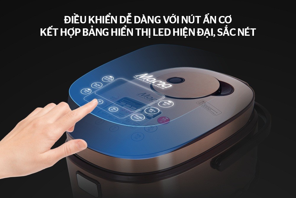 Nồi cơm điện tử đa năng SHD8915 có bảng điều khiển cơ hiển thị bằng tiếng Việt giúp người dùng sẽ dễ dàng thao tác