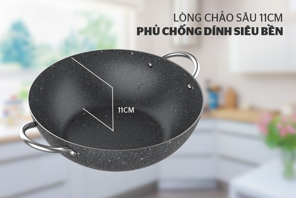 CHẢO BẦU CHỐNG DÍNH VÂN ĐÁ ĐÁY TỪ SUNHOUSE SWP36M 3