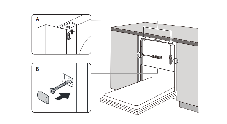 Cố định máy rửa bát