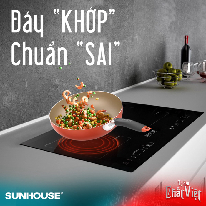 Đặt nồi trong khu vực nấu