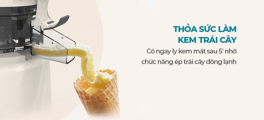 Máy ép chậm có tính năng làm kem