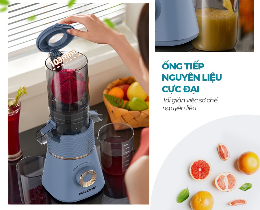 Máy ép chậm tiếp nguyên liệu