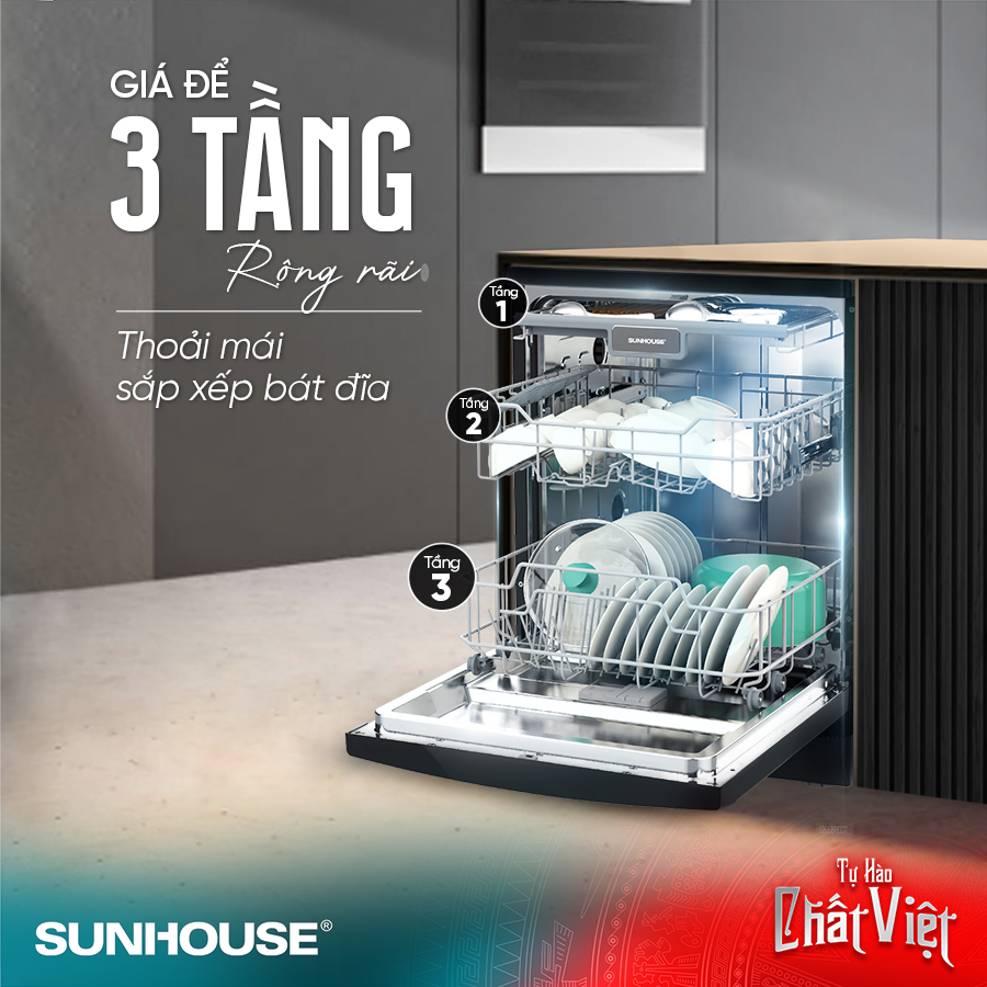 Máy rửa bát khoang rộng