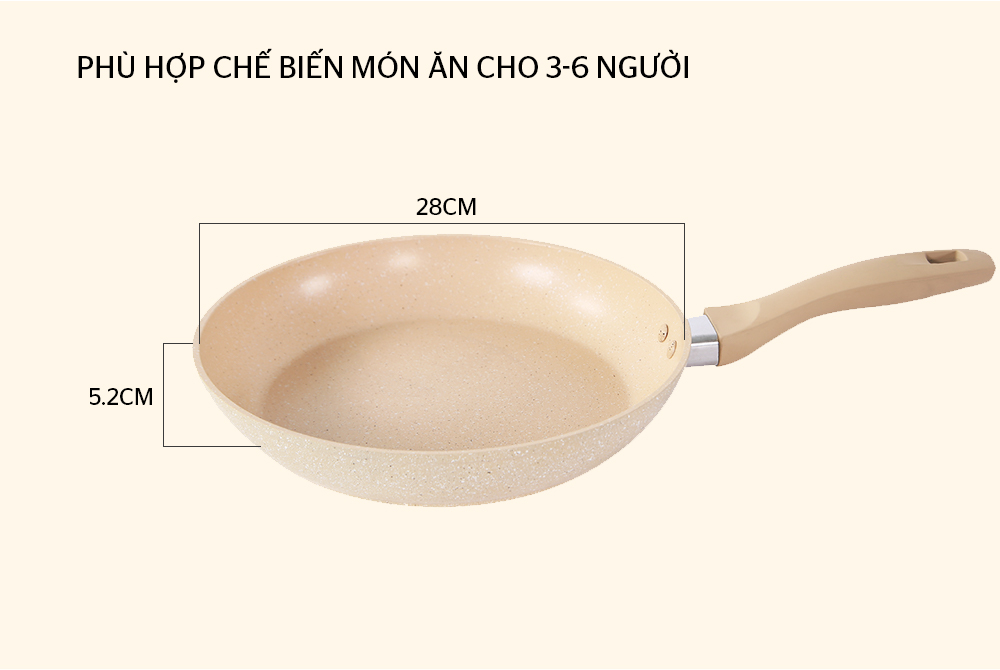 Chảo siêu bền đá đáy từ chống dính SUNHOUSE SFP28 005