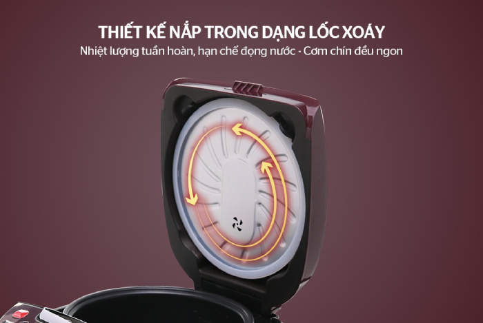 Thiết kế nắp trong dạng lốc xoáy đặc biệt của sản phẩm SHD8909 của SUNHOUSE giúp nhiệt lượng tuần hoàn, giữ ấm lâu hơn