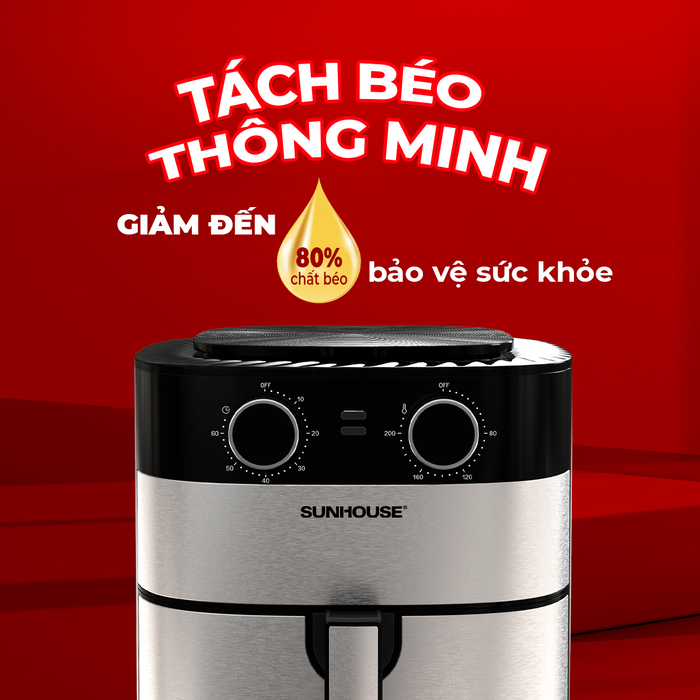 Chiên bằng nồi chiên không dầu giúp giảm đến 80% lượng dầu mỡ trong thực phẩm