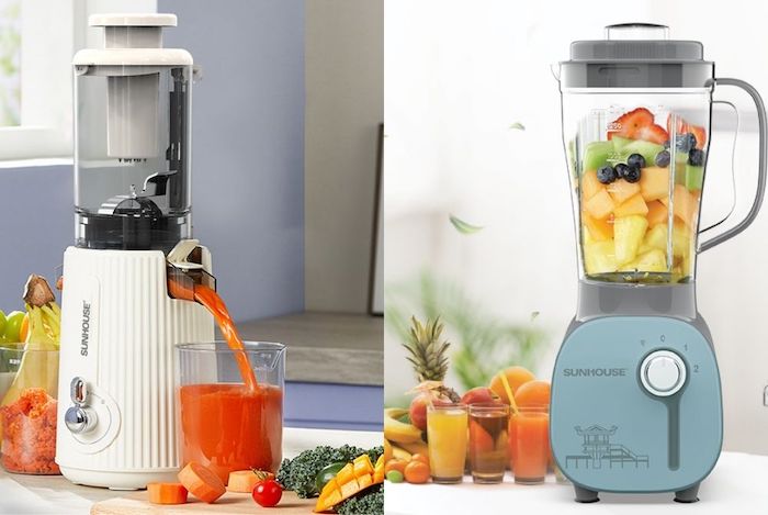 Máy ép chậm không thể xay sinh tố do cả 2 sản phẩm có nguyên lý hoạt động khác nhau 