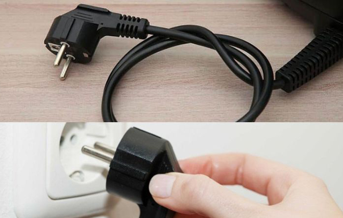Rút phích cắm của nồi chiên không dầu ra khỏi ổ điện