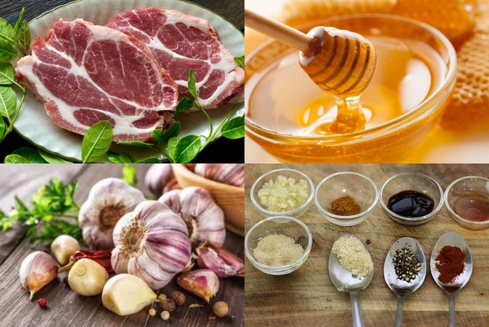 Tổng hợp nguyên liệu cần có để nướng thịt xá xíu bằng nồi chiên không dầu