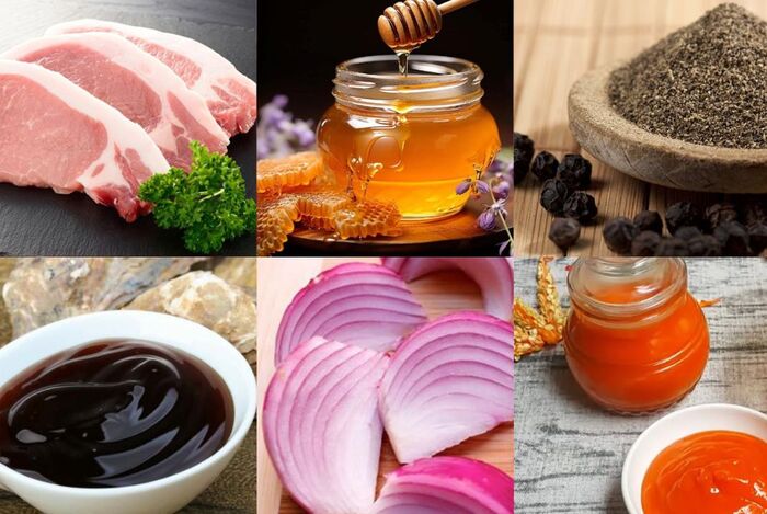 Món thịt nướng mật ong bằng nồi chiên không dầu cần nhiều gia vị để món ăn đậm đà 