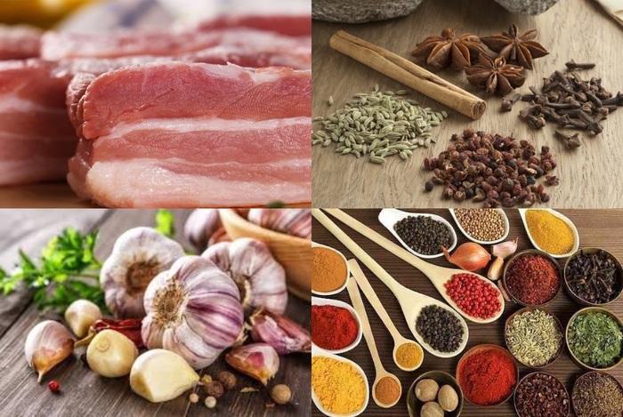 Tổng hợp nguyên liệu cần có để chế biến thịt ba chỉ cho 3 người ăn