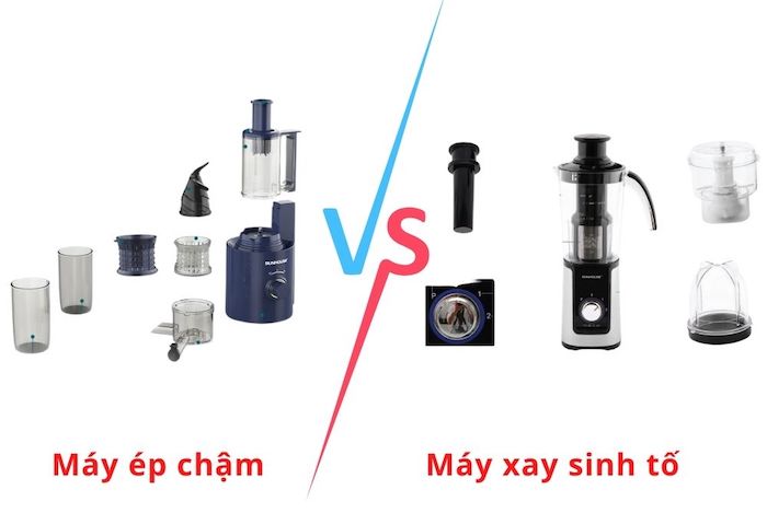 Máy ép chậm có nhiều bộ phận hơn so với máy máy xay sinh tố