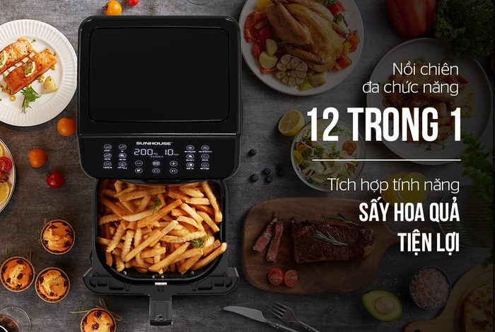 Nồi chiên không dầu sở hữu tính năng sấy hoa quả tiện lợi, nhanh chóng và dễ dàng thao tác 