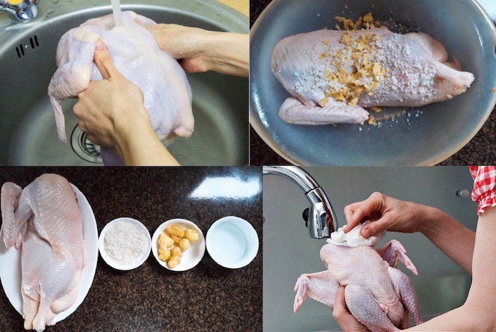 Sơ chế thịt vịt sạch sẽ để loại bỏ vi khuẩn trước khi nướng vịt bằng nồi chiên không dầu