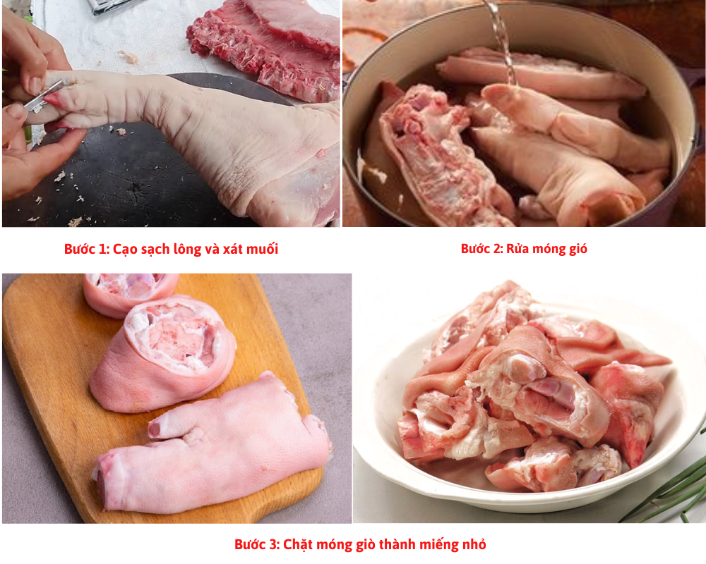 Các bước sơ chế móng giò đơn giản mà sạch sẽ, khử mùi hôi tốt