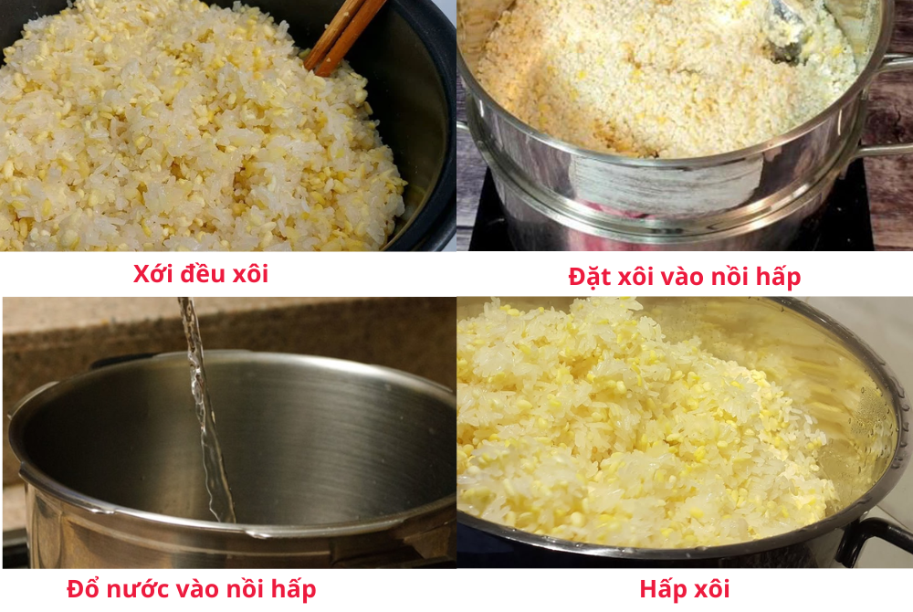 Các bước sử dụng nồi hấp nấu lại xôi bị sống cực đơn giản 