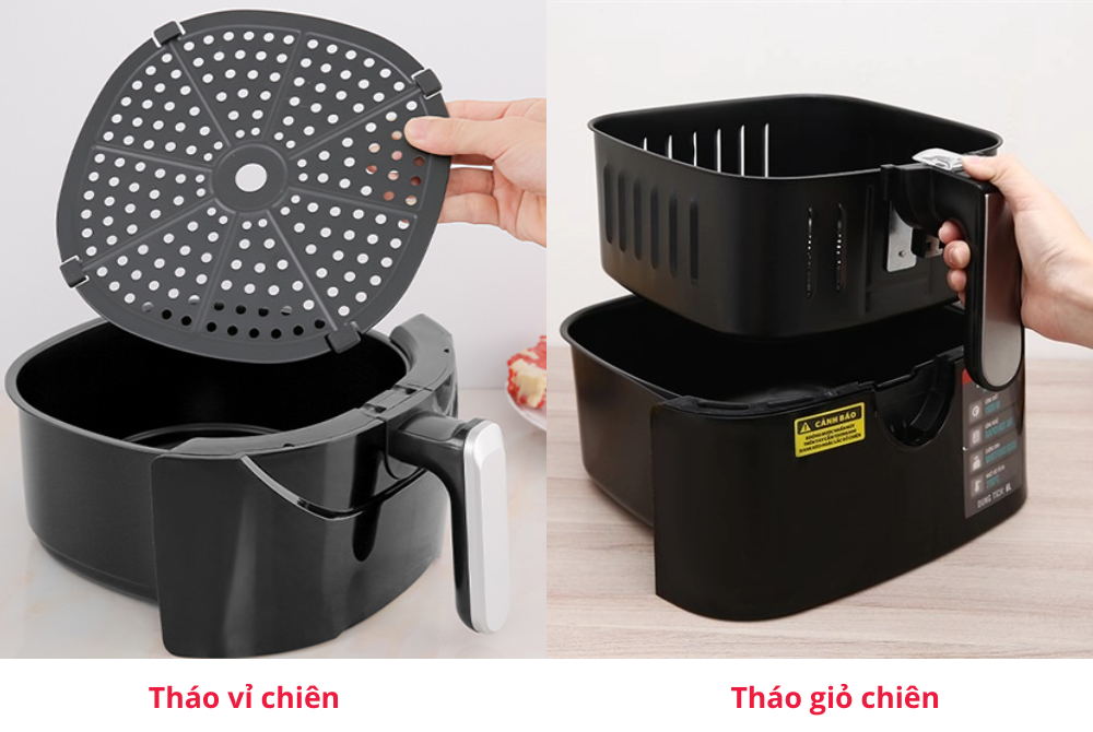 Thiết kế dạng vỉ chiên tiện lợi cho việc vệ sinh, lau chùi