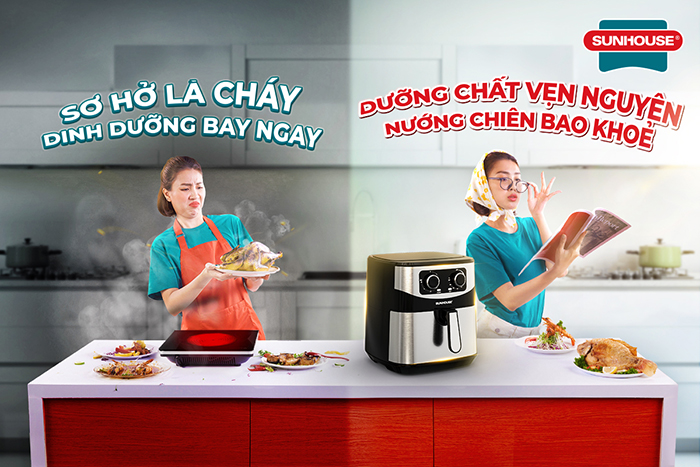 Công nghệ Công nghệ Rapid Air tận dụng sự kết hợp giữa nhiệt từ bộ phận làm nóng và không khí để làm chín thực phẩm đều và bảo toàn giá trị dinh dưỡng.