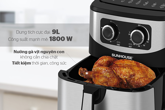 Nhờ công nghệ Rapid Air với công suất vừa đủ, thời gian nấu nhanh mà không gây hao phí năng lượng không đáng có, giúp tiết kiệm điện năng tiêu thụ