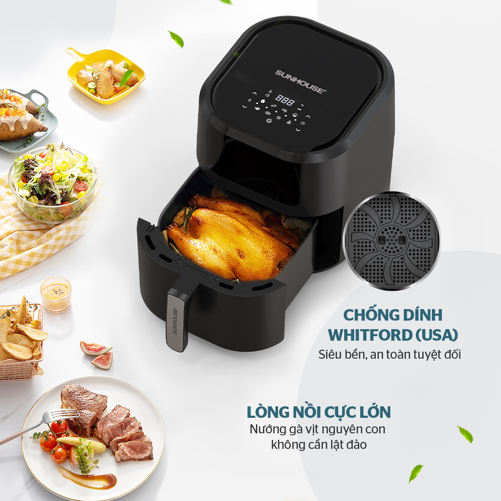 Nồi chiên không dầu SHD4089 vỏ nhựa PP dễ vệ sinh