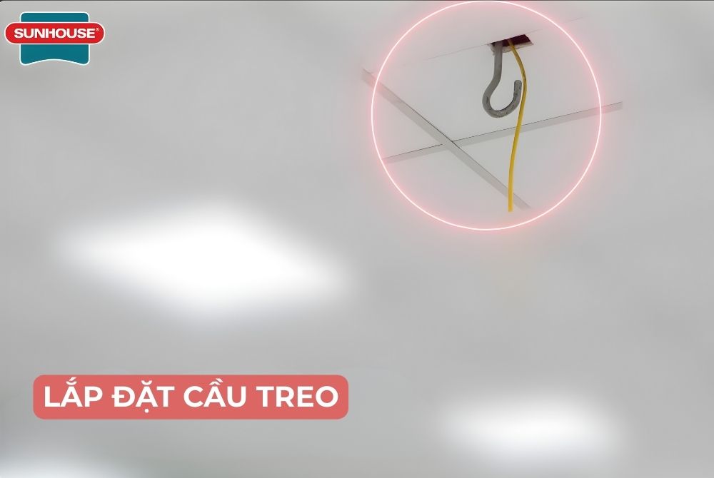 Lắp đặt cầu treo là bước quan trọng đảm bảo sự vững chắc của quạt sau khi lắp đặt