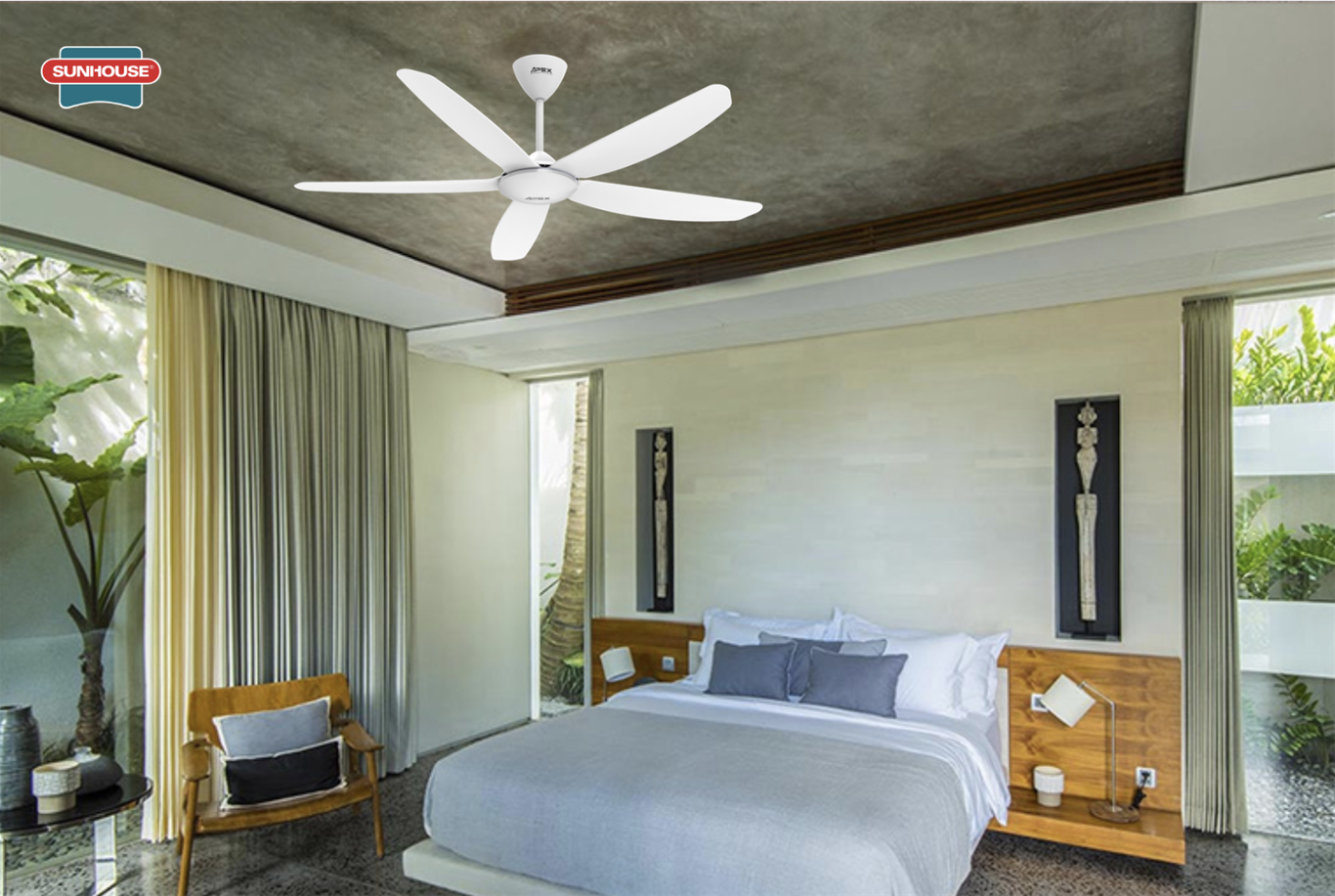 Trần bê tông là loại trần dễ lắp đặt nhất khi không có móc treo sẵn