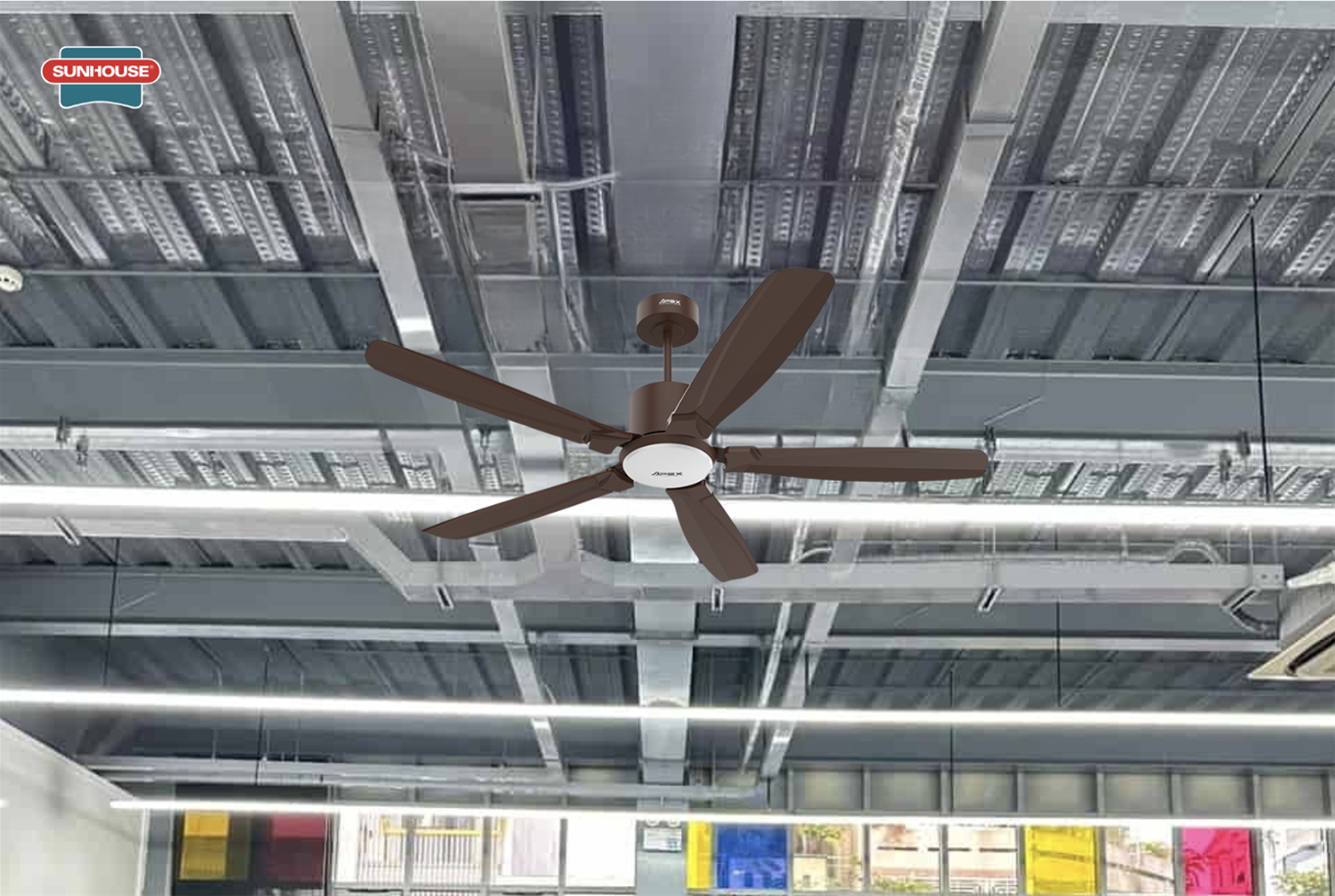 Quạt trần cần được thực hiện cẩn thận tại vị trí xà gồ của mái tôn