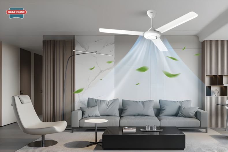 Quạt 3 cánh dễ gây ra tiếng ồn lớn khi hoạt động ở mức gió tối đa