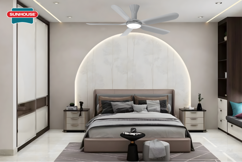 Quạt trần SUNHOUSE APF7683G giúp làm mát tự nhiên với 6 cấp độ gió