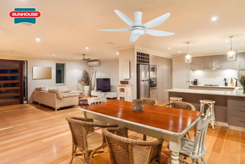 Bạn hoàn toàn có thể lắp quạt trần phòng bếp nhưng cần chọn đúng vị trí, đúng loại quạt