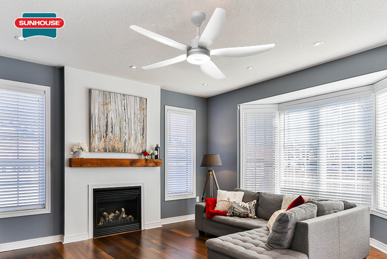 Quạt trần SUNHOUSE APEX APF7685G phù hợp phòng khách hiện đại, tối giản