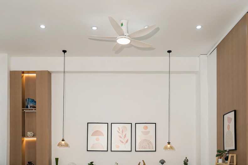 Quạt trần tích hợp đèn LED giúp bảo vệ mắt và tạo cảm giác dễ chịu cho cả gia đình