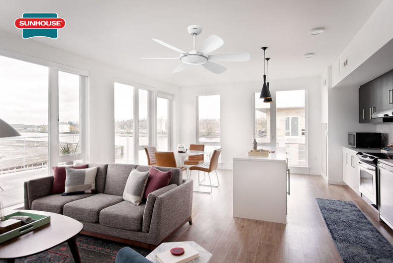 Quạt trần SUNHOUSE APEX APF7697W cung cấp lượng ánh sáng lớn cho không gian rộng