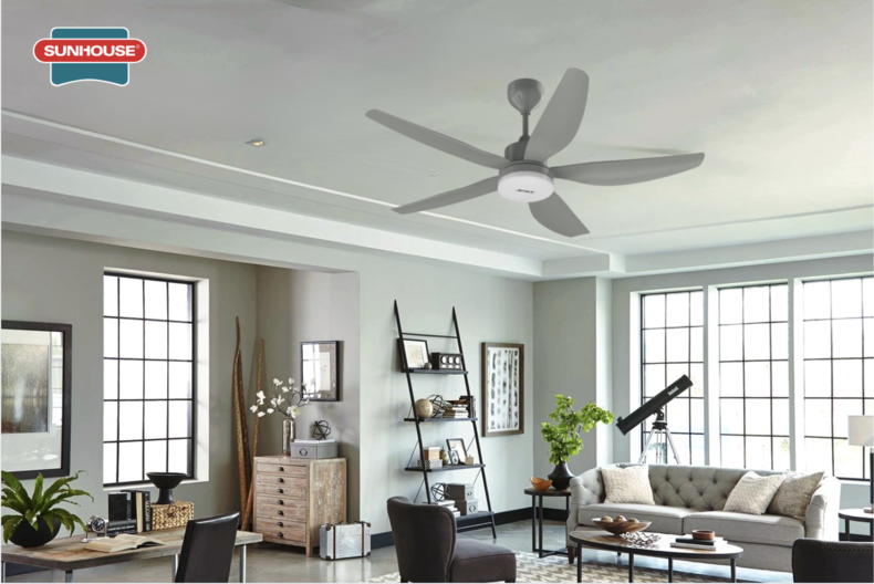 Quạt trần SUNHOUSE 5 cánh APF7688W sở hữu thiết kế thanh lịch và hiện đại
