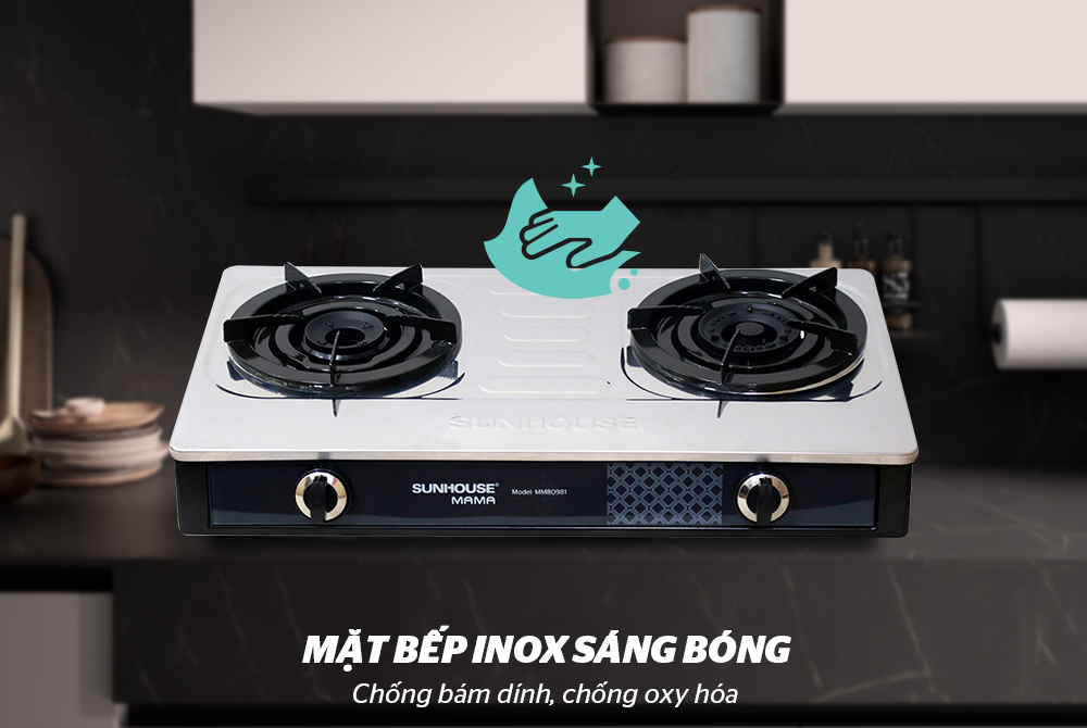 BẾP GAS DƯƠNG MẶT INOX SUNHOUSE MAMA MMB0981 1