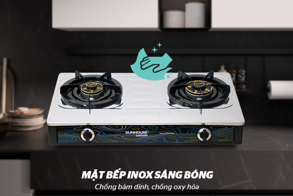 BẾP GAS DƯƠNG MẶT INOX SUNHOUSE MAMA MMB0983 1