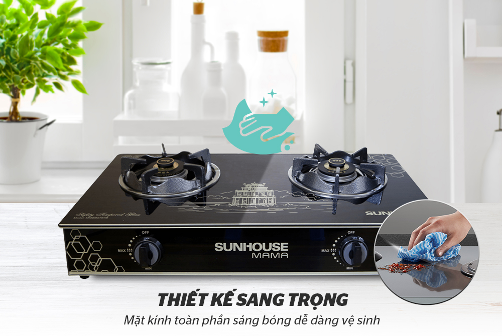 BẾP GAS DƯƠNG KÍNH SUNHOUSE MAMA MMBB0787B 1