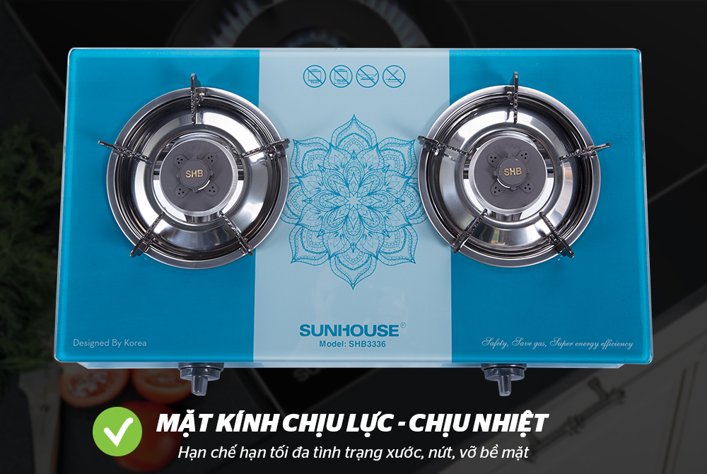 BẾP GAS DƯƠNG KÍNH SUNHOUSE SHB3336 2