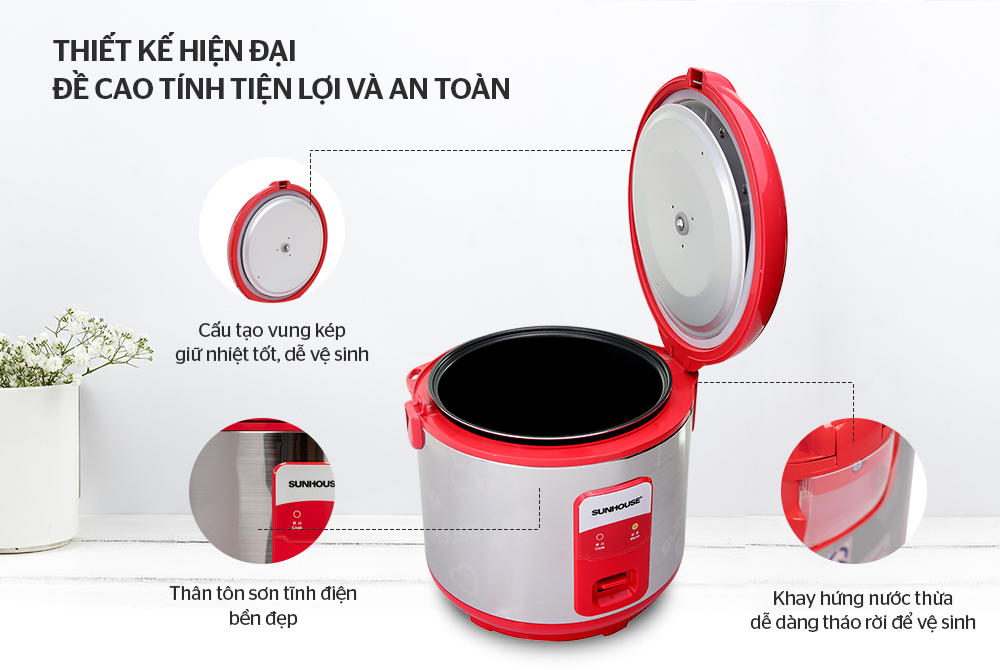 NỒI CƠM ĐIỆN 1.8L SUNHOUSE SH18S 3