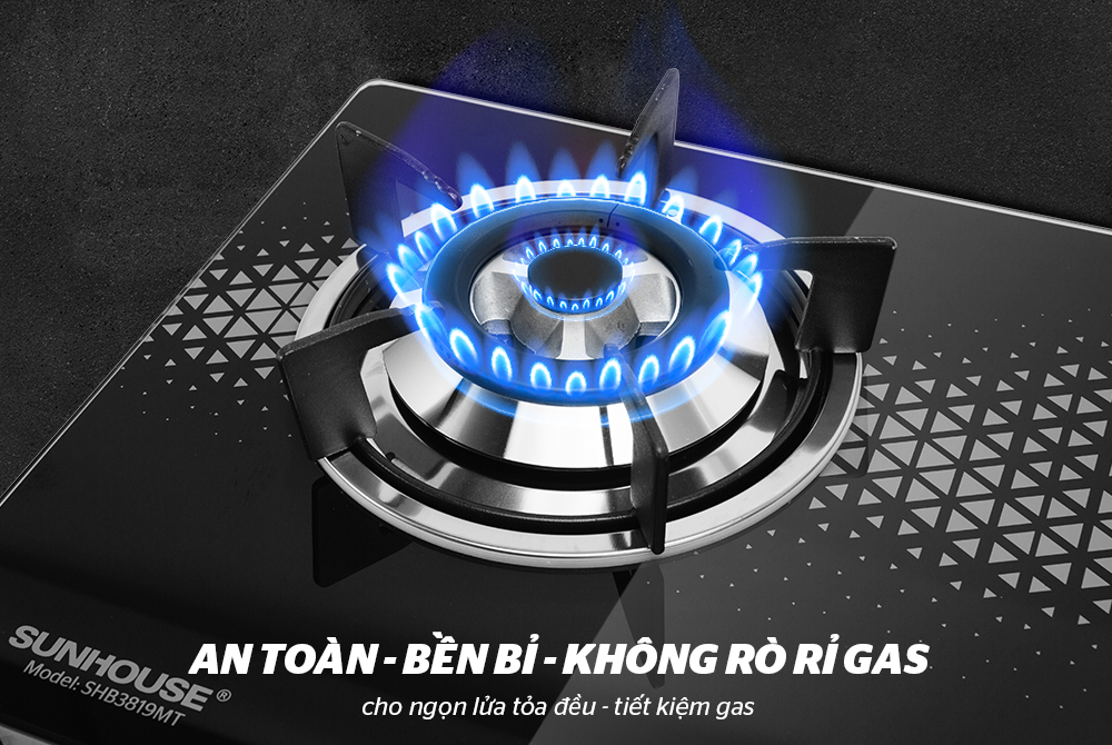 BẾP GAS DƯƠNG KÍNH SUNHOUSE SHB3819MT 6